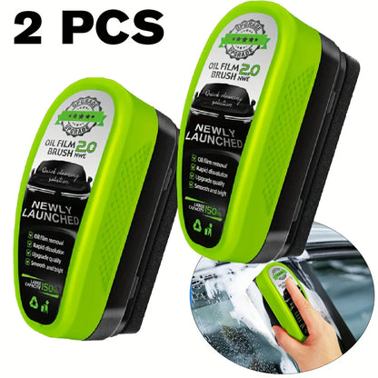 Glass Oil Film Cleaner | Windshield Cleaning Brush with Liquid Dispenser