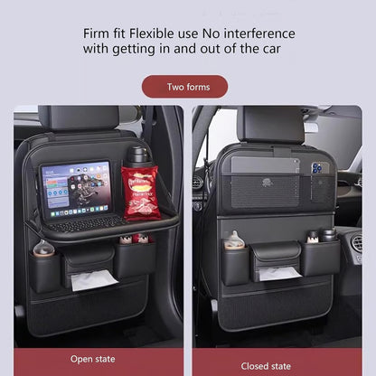 🚗 Car Seat Back Organizer with Foldable Tray Table