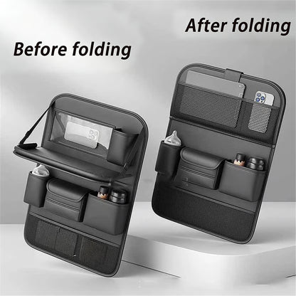 🚗 Car Seat Back Organizer with Foldable Tray Table
