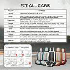 Zetas Car Seat Cushion Full Set Universal Waterproof Breathable Vehicle Leather Cover for Cars, SUV, Pick-up Truck