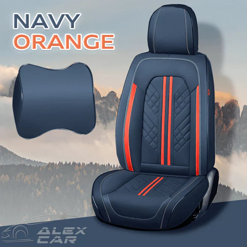 Zetas Car Seat Cushion Full Set Universal Waterproof Breathable Vehicle Leather Cover for Cars, SUV, Pick-up Truck