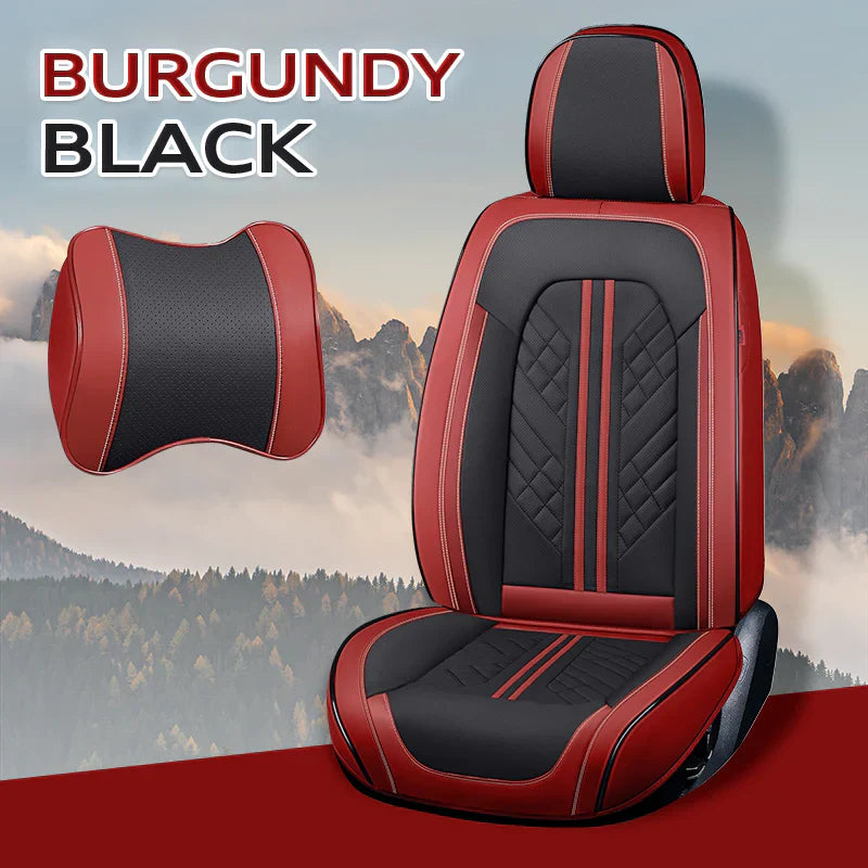 Zetas Car Seat Cushion Full Set Universal Waterproof Breathable Vehicle Leather Cover for Cars, SUV, Pick-up Truck