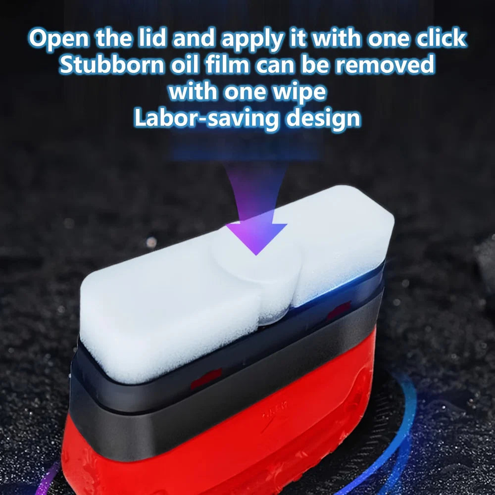 Glass Oil Film Cleaner | Windshield Cleaning Brush with Liquid Dispenser